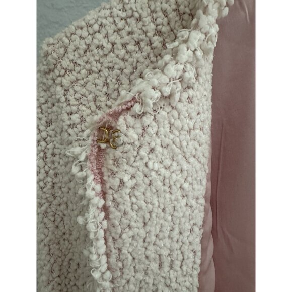 St John Boucle Tinsel Tweet Jacket White Pink Lined Sz 2 Sparkly Glimmery Barbie - Picture 2 of 13